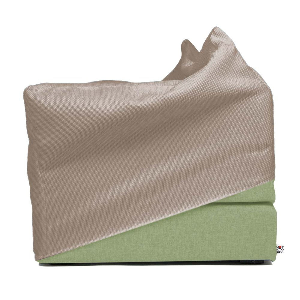 TOUF GREEN, Pouf Letto Base Verde e Copri Pouf 70x63