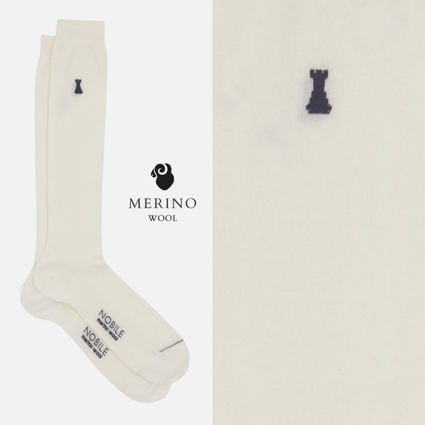 Krabička 12 párov dlhých merino vlnených ponožiek - Jednofarebné a mikro rebrované