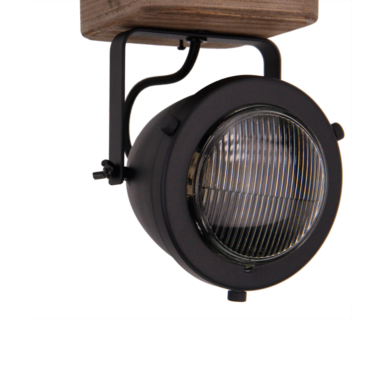 De zwarte Bella plafondlamp heeft een uniek industrieel ontwerp.