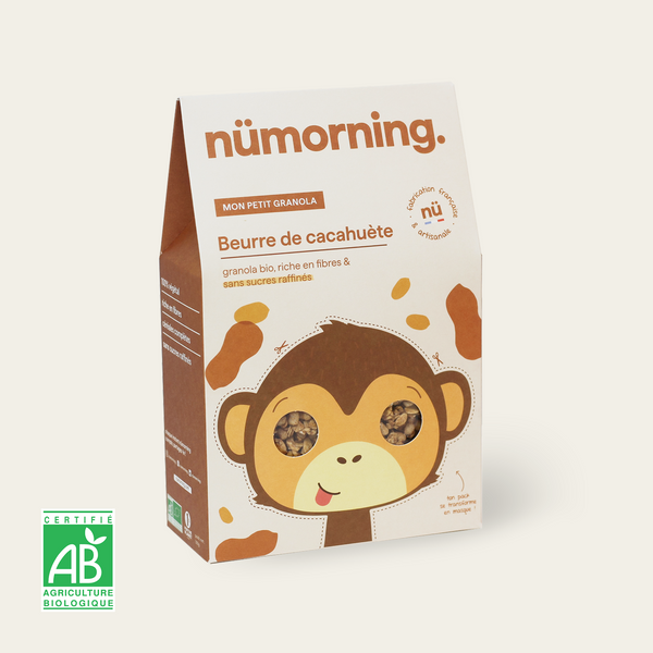 Paquet de céréales pour enfant bio et peu sucré Beurre de cacahuète, de la marque nümorning