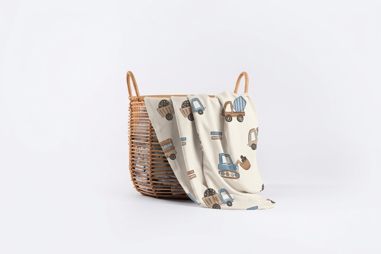 Premium Cotton Blanket - Organic Cotton - Beige Machines