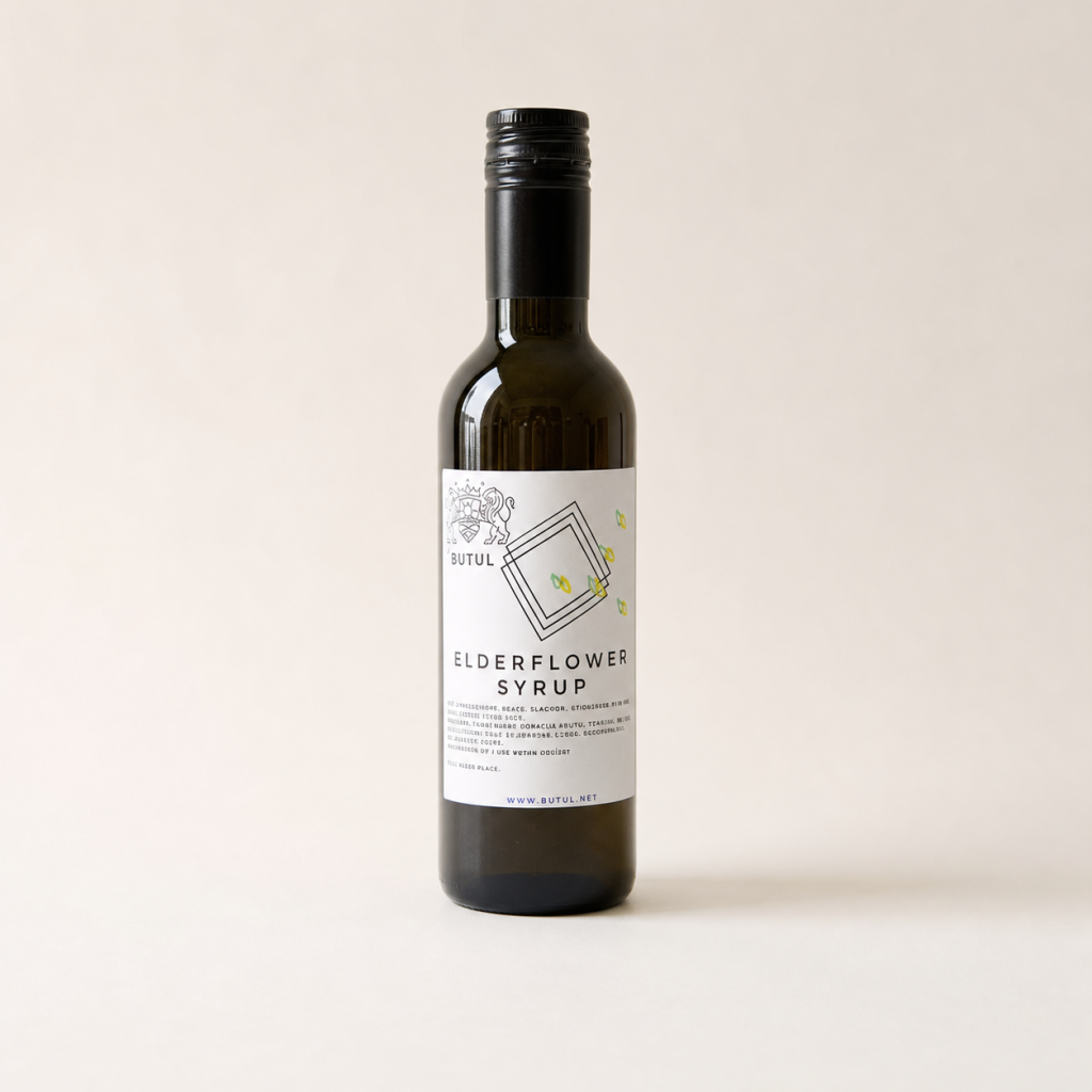 Bezgov sirup Butul 250 ml – realistična studijska fotografija