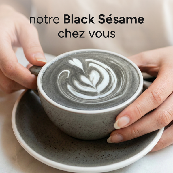 Tasse de black sésame onctueux, préparé à partir du Black Sésame de nümorning