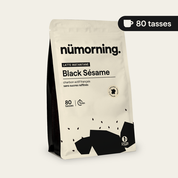 Sachet de black sésame en poudre nümorning, en format 80 tasses