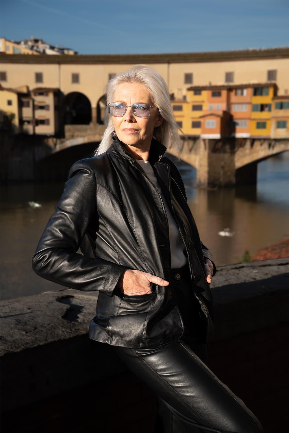 Blazer Rose da donna 100% vera pelle Made in Italy - Barone Firenze