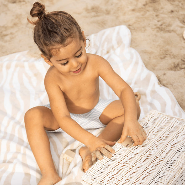 Blauwe Strepen | Blauwwitte UV Zwem Boxer voor Jongens