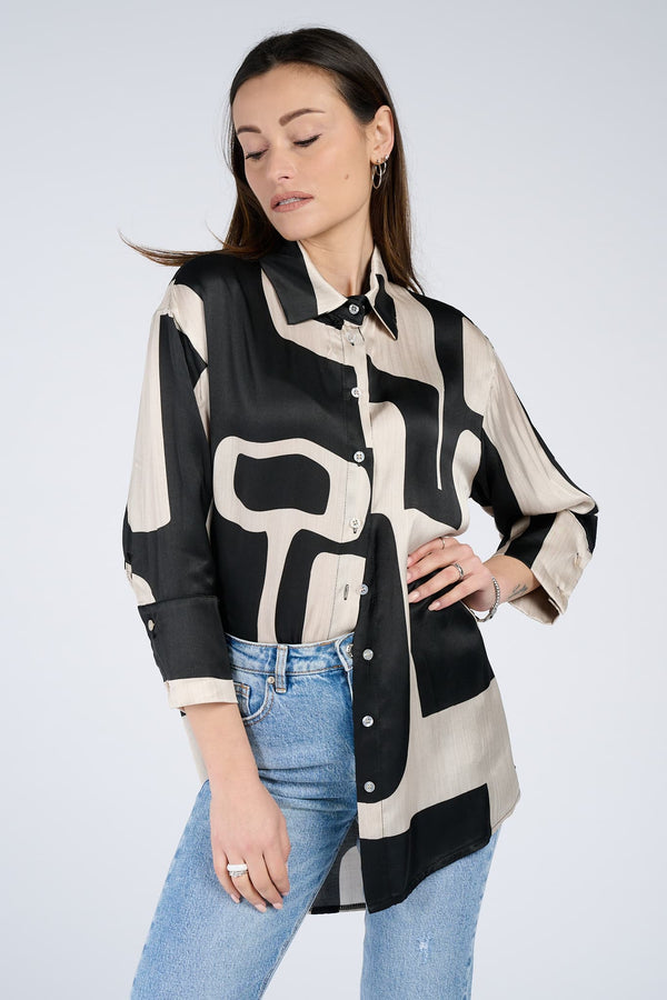 Blusa Bottoncini Nero - Barone Firenze