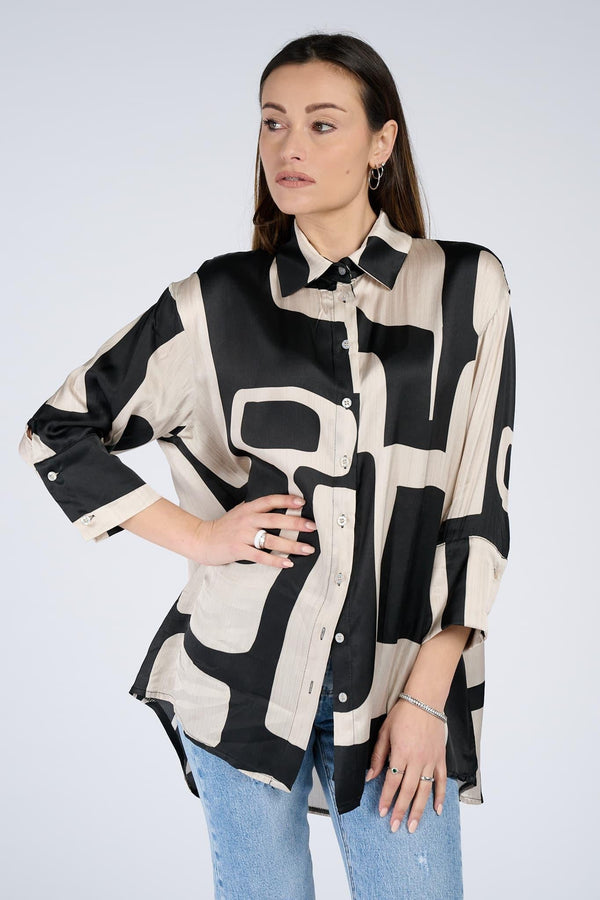 Blusa Bottoncini Nero - Barone Firenze