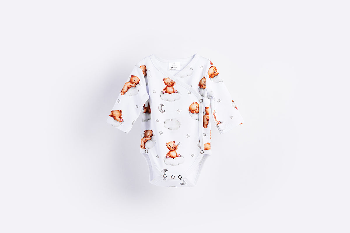 Baby bodysuit - Sleepy bear - gray