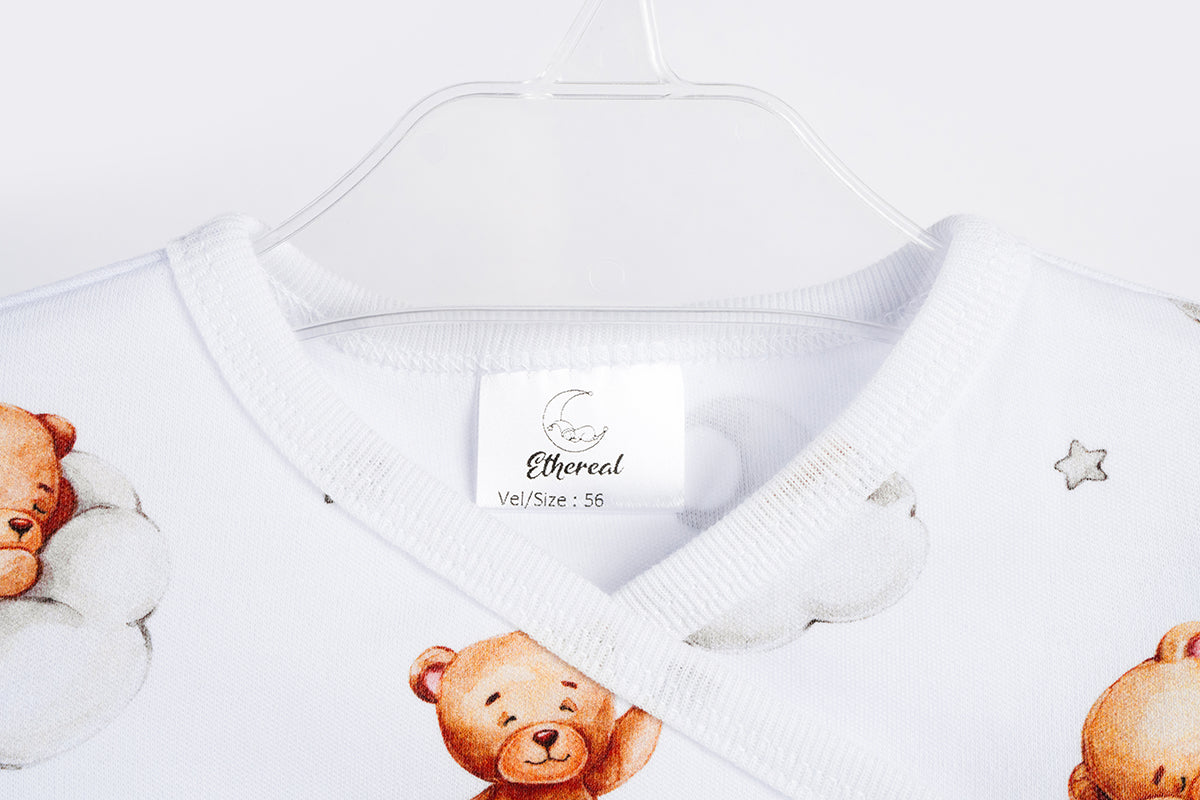 Baby bodysuit - Sleepy bear - gray