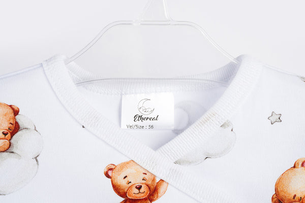 Baby bodysuit - Sleepy bear - gray