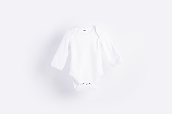 Long Sleeve Bodysuit - Organic Cotton - White