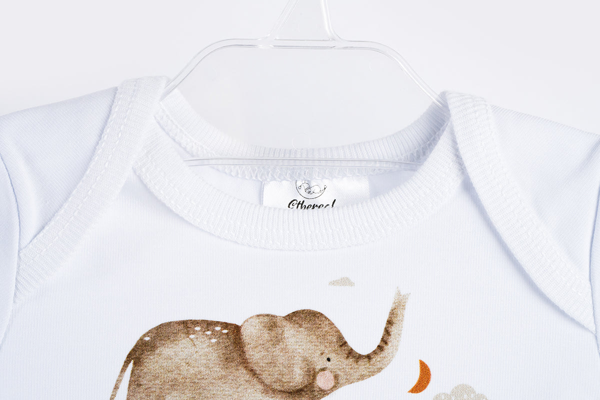 Long Sleeve Bodysuit - Organic Cotton - Mama and Baby Elephant