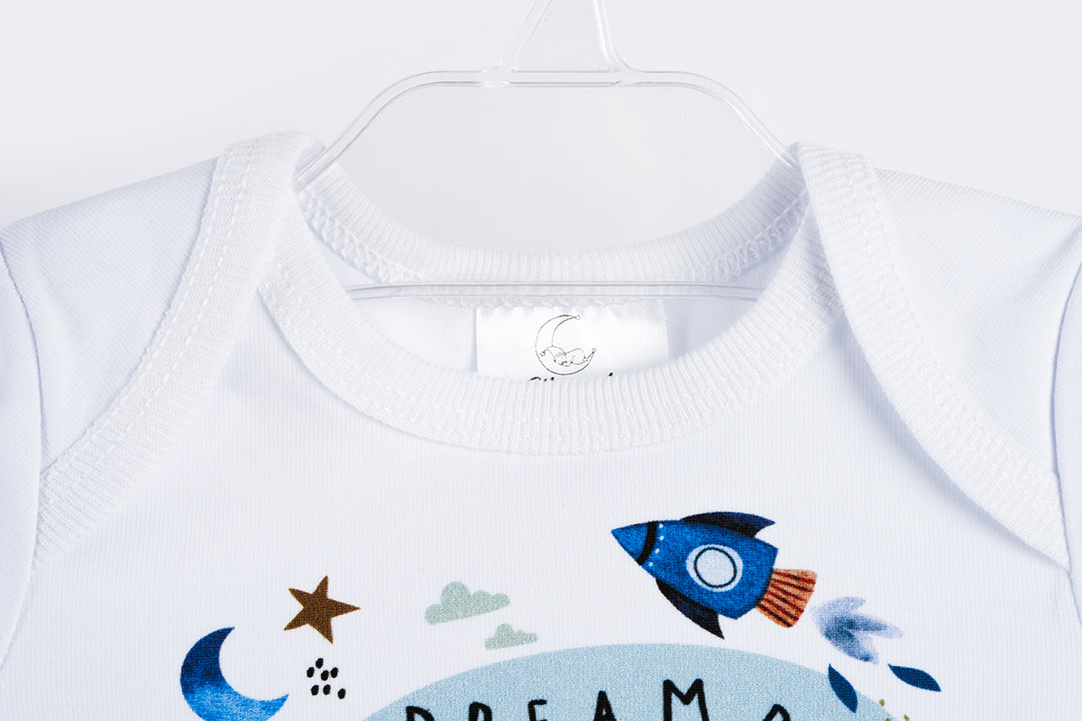Long Sleeve Bodysuit - Organic Cotton - Rocket and Rainbow