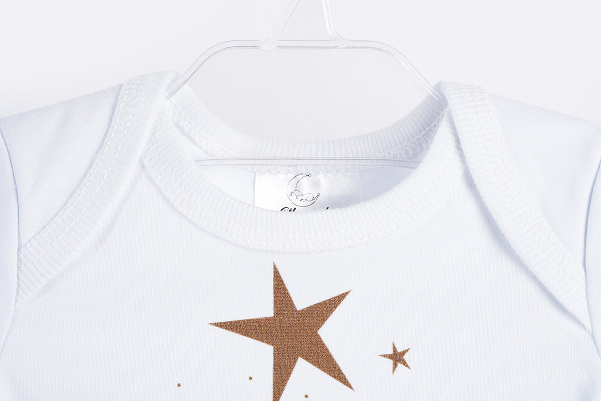 Long Sleeve Bodysuit - Organic Cotton - Bunnies and Stars