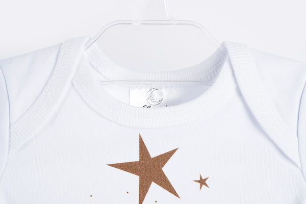 Long Sleeve Bodysuit - Organic Cotton - Bunnies and Stars