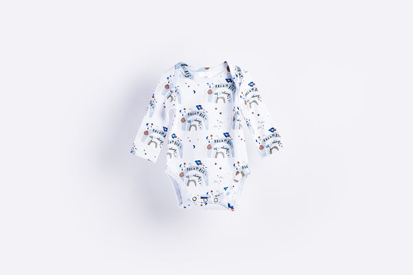 Long Sleeve Bodysuit - Rocket and Rainbow
