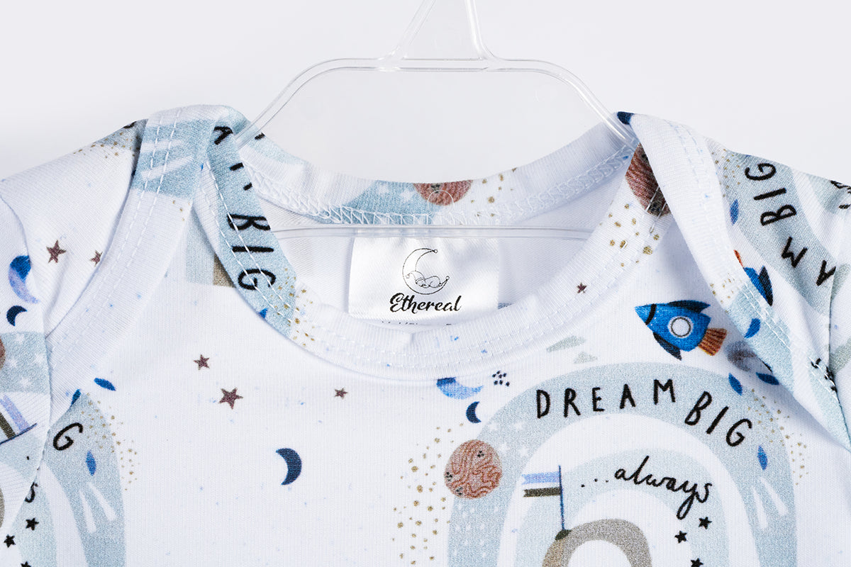 Long Sleeve Bodysuit - Rocket and Rainbow