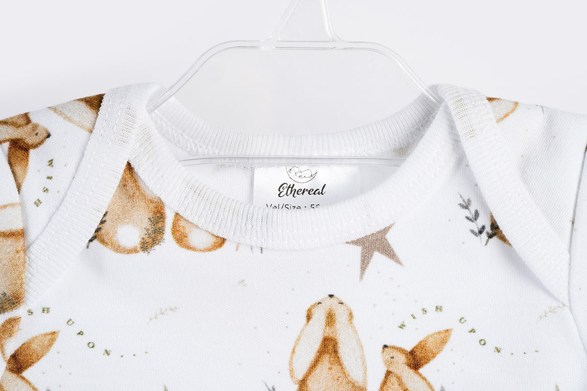 Long Sleeve Bodysuit - Bunnies and Stars