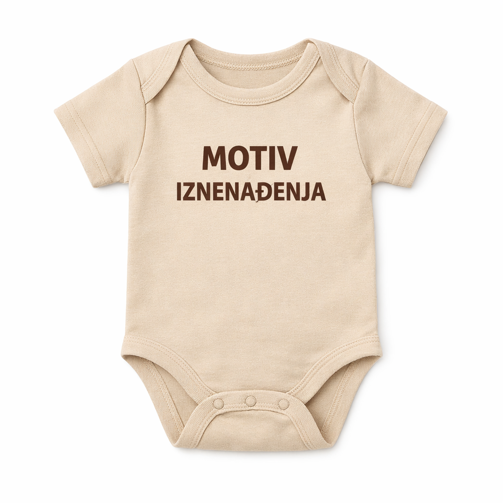 Short Sleeve Bodysuit - SURPRISE MOTIF - NEUTRAL