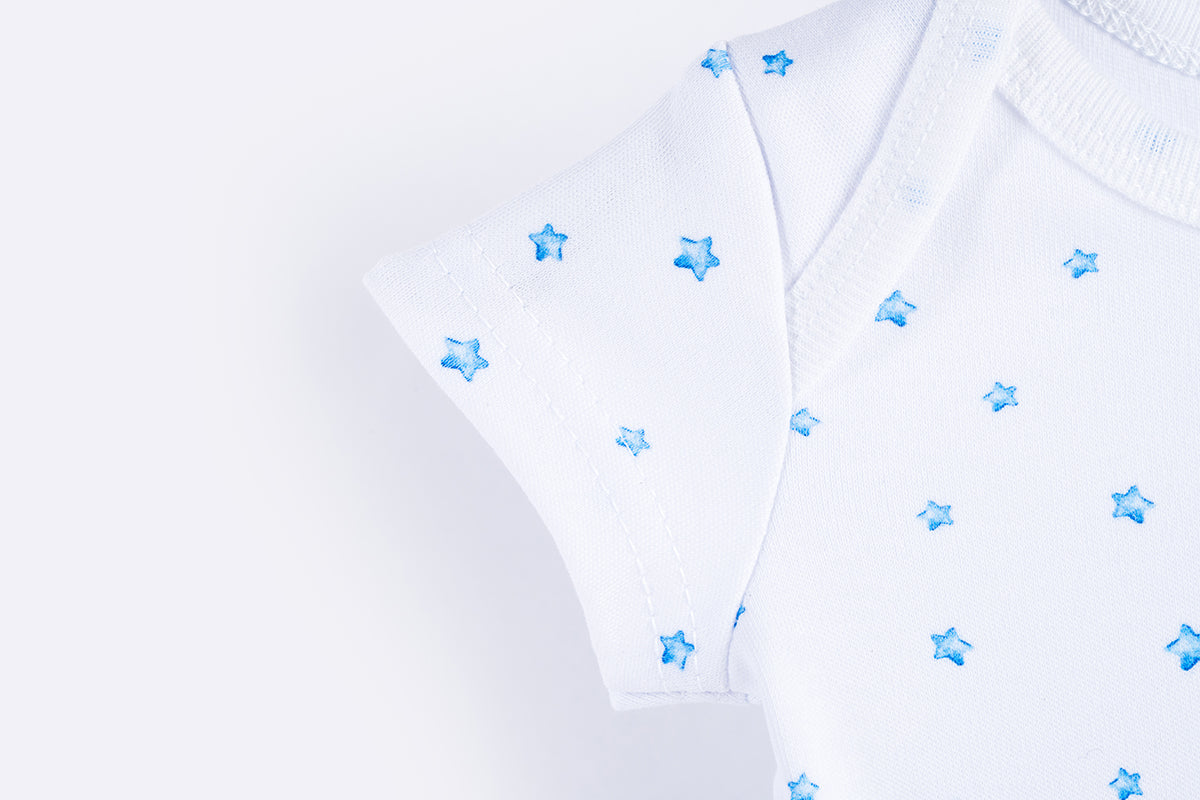 Short Sleeve Bodysuit - Blue Stars