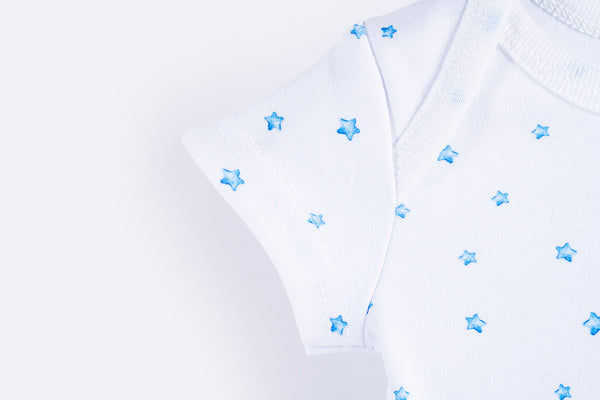 Short Sleeve Bodysuit - Blue Stars