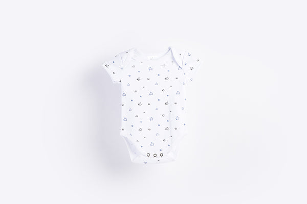Short Sleeve Bodysuit - Gray Stars
