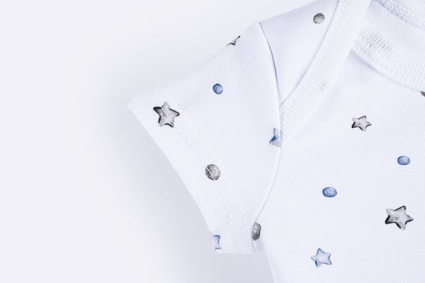 Short Sleeve Bodysuit - Gray Stars