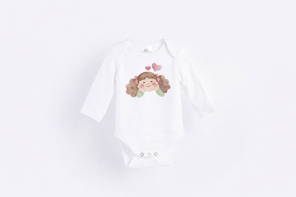 Long Sleeve Bodysuit - Organic Cotton - In Love Girl