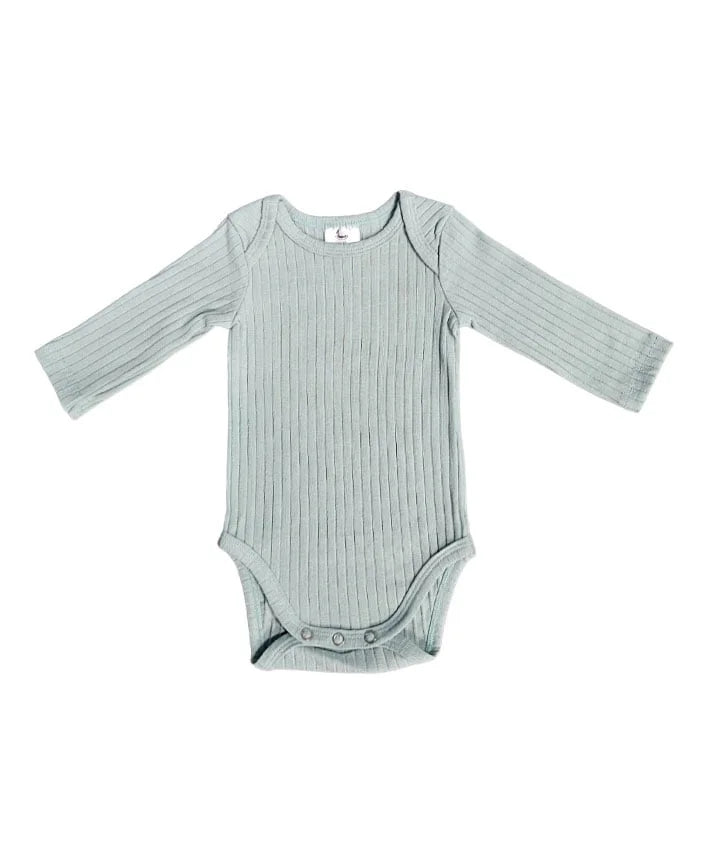 Long Sleeve Bodysuit - Mint (ribbed)