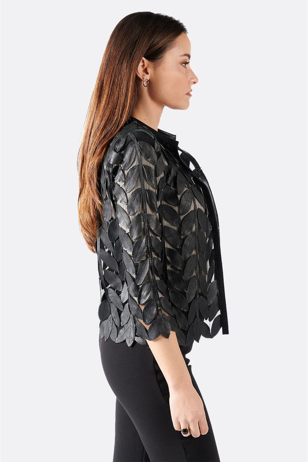Giacca Foglie donna 100% vera pelle Made in Italy - Barone Firenze