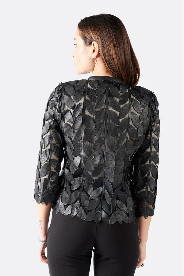 Giacca Foglie donna 100% vera pelle Made in Italy - Barone Firenze