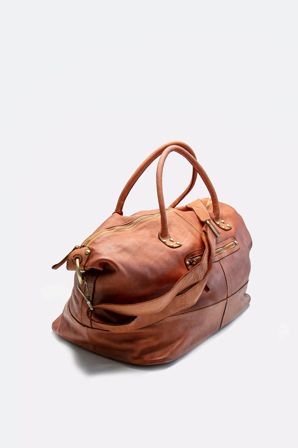 Borsone Vintage 100% vera pelle made in Italy - Barone Firenze