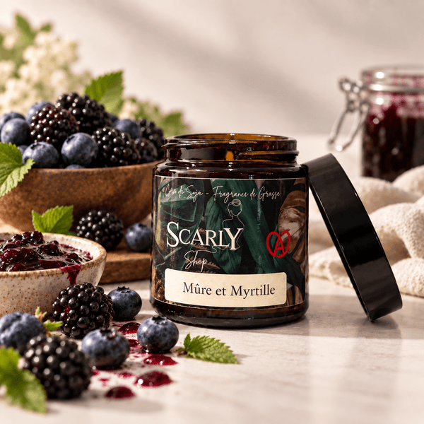 Bougie Artisanale Mûre et Myrtilles | Cire de Coco & Olive | Scarly Shop - Scarly Shop