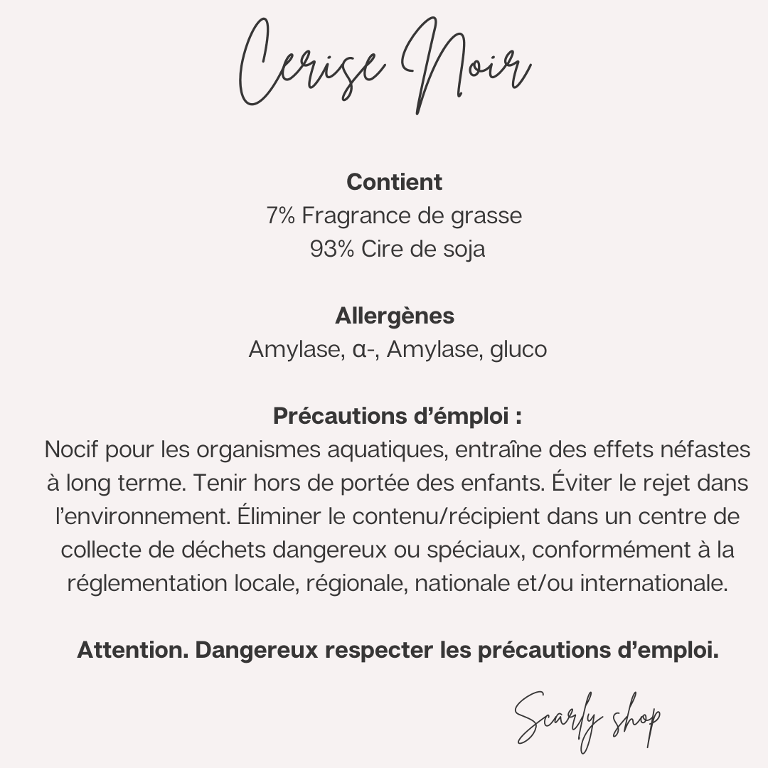 Bougie Cerise Noire - Scarly Shop