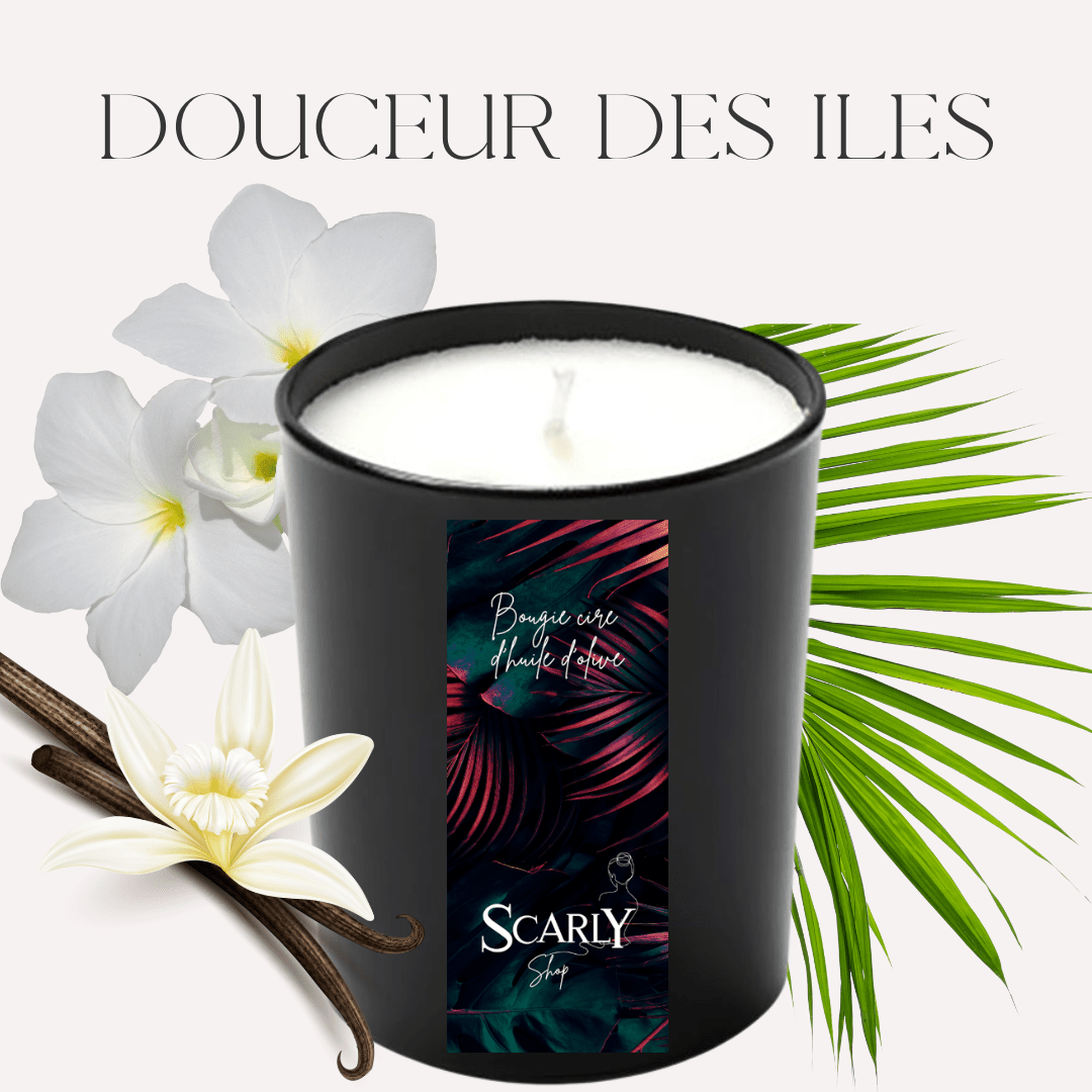Bougie monoi - Douceur des iles - Monoi vanille - Scarly Shop