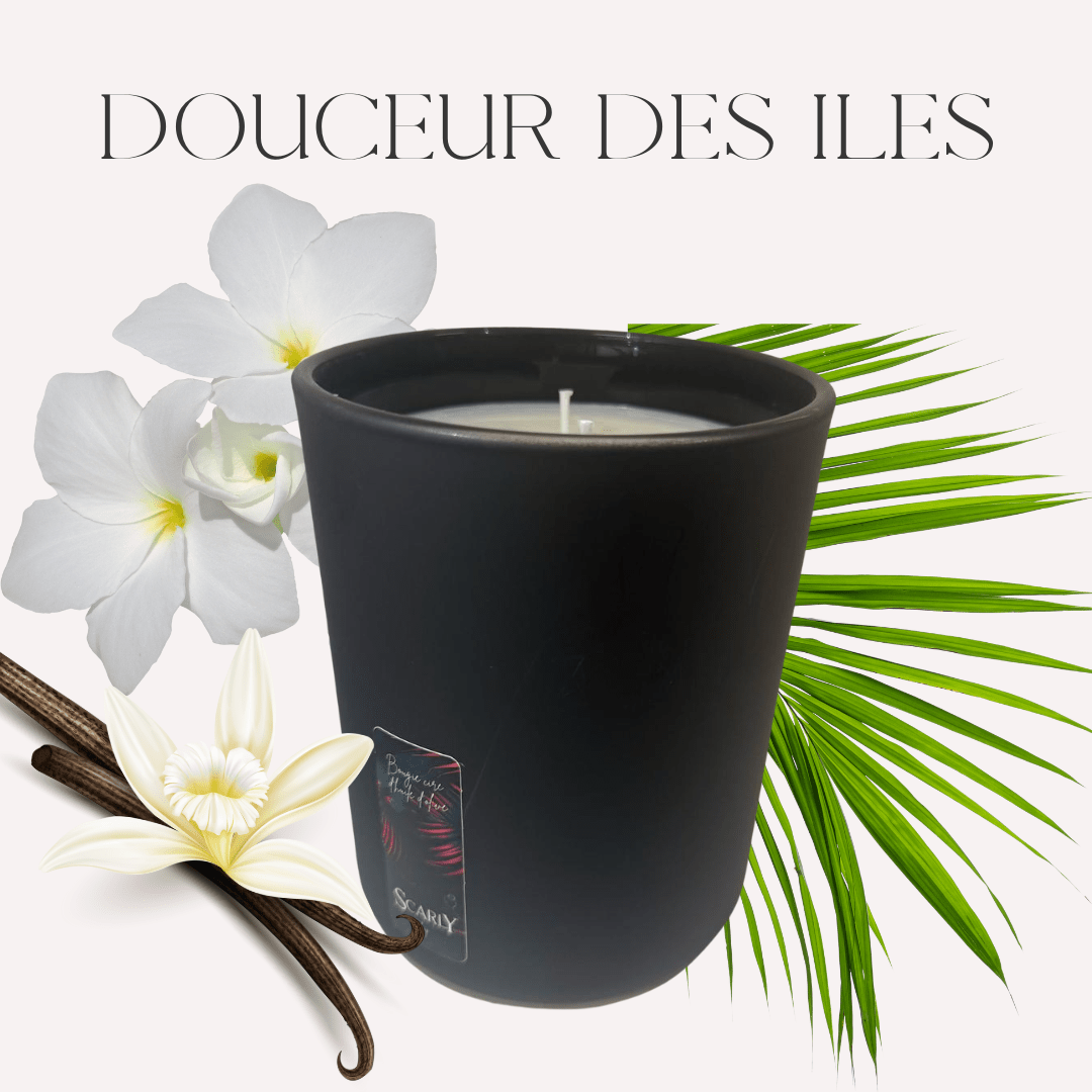Bougie monoi - Douceur des iles - Monoi vanille - Scarly Shop