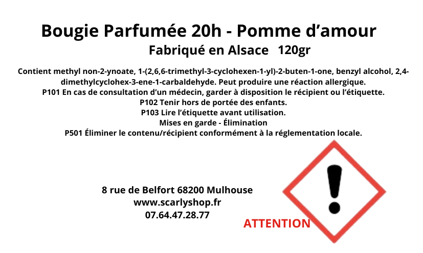 Bougie Pomme d'amour - Scarly Shop