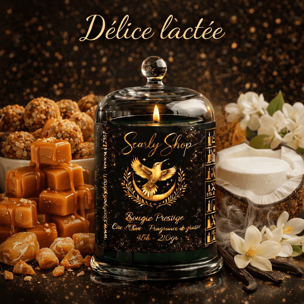 Bougie Prestige - Délice Lactée - 45h - Cire D'olive - Scarly Shop