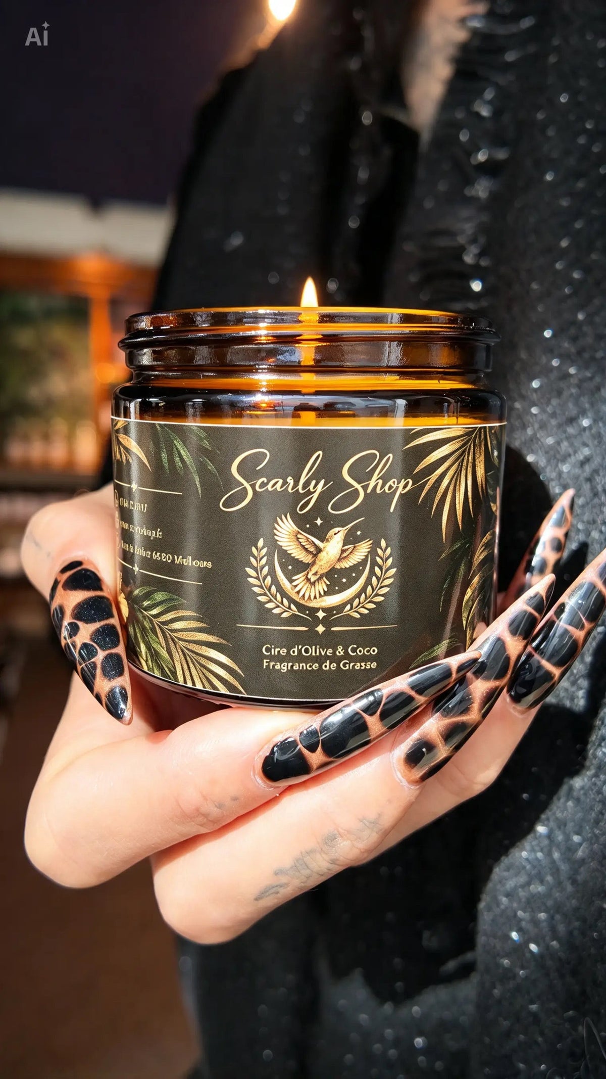 Bougie Scarly nouvelle formule - Artisanale | Cire Coco & Olive | Scarly Shop - Scarly Shop