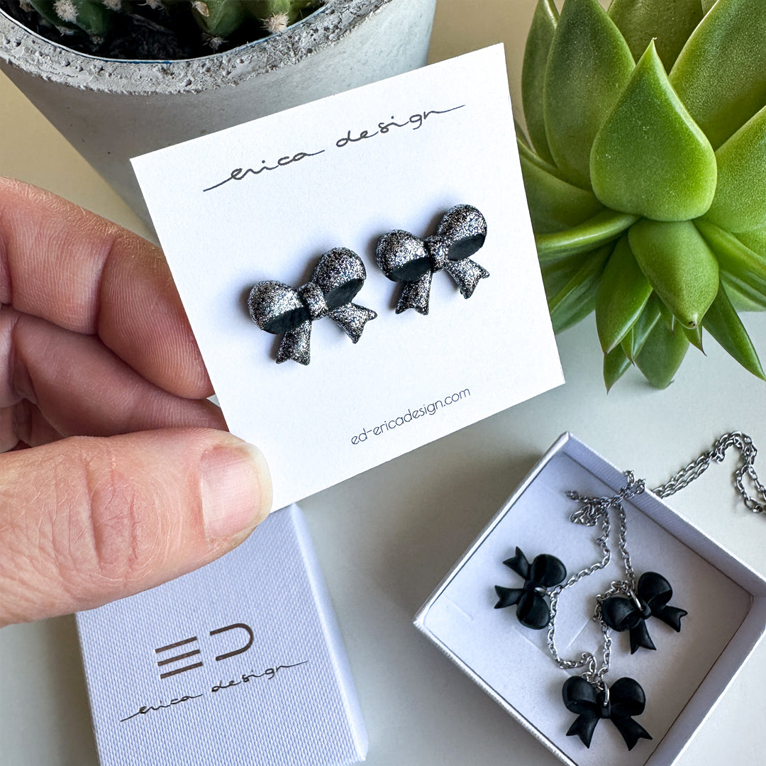 moño | negro - plata