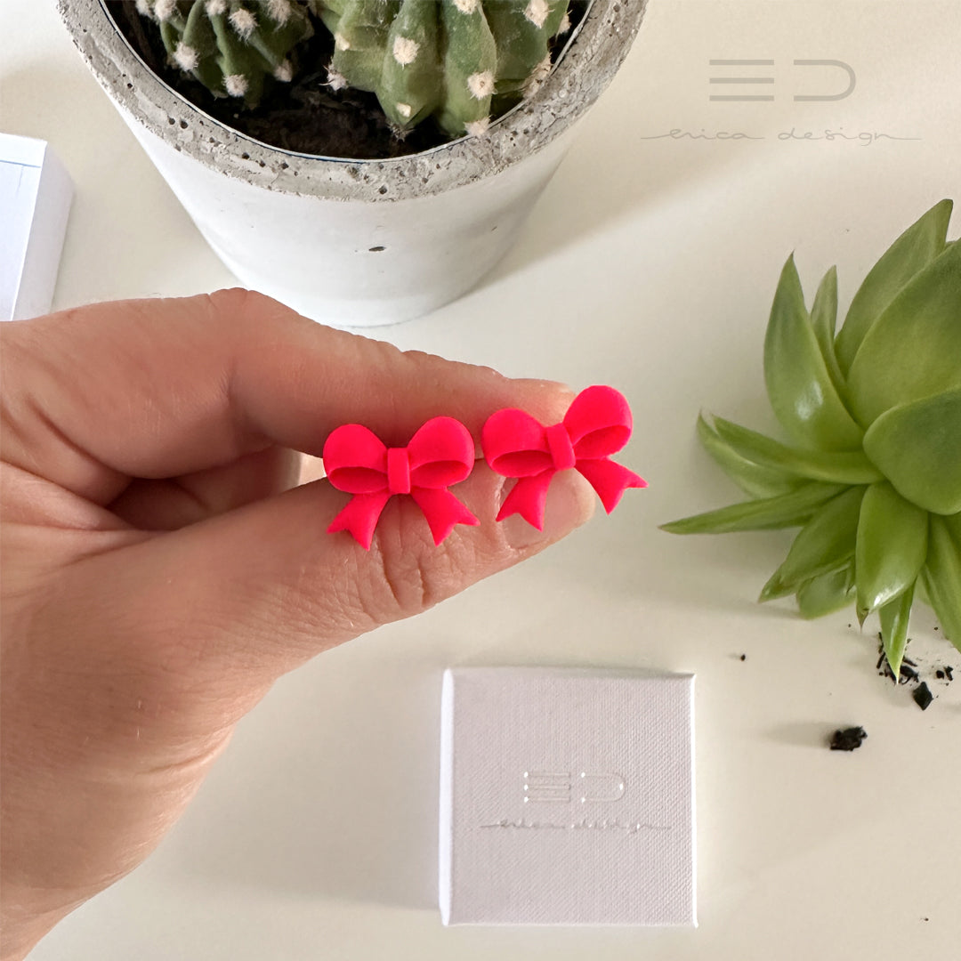 bow | neon red-pink