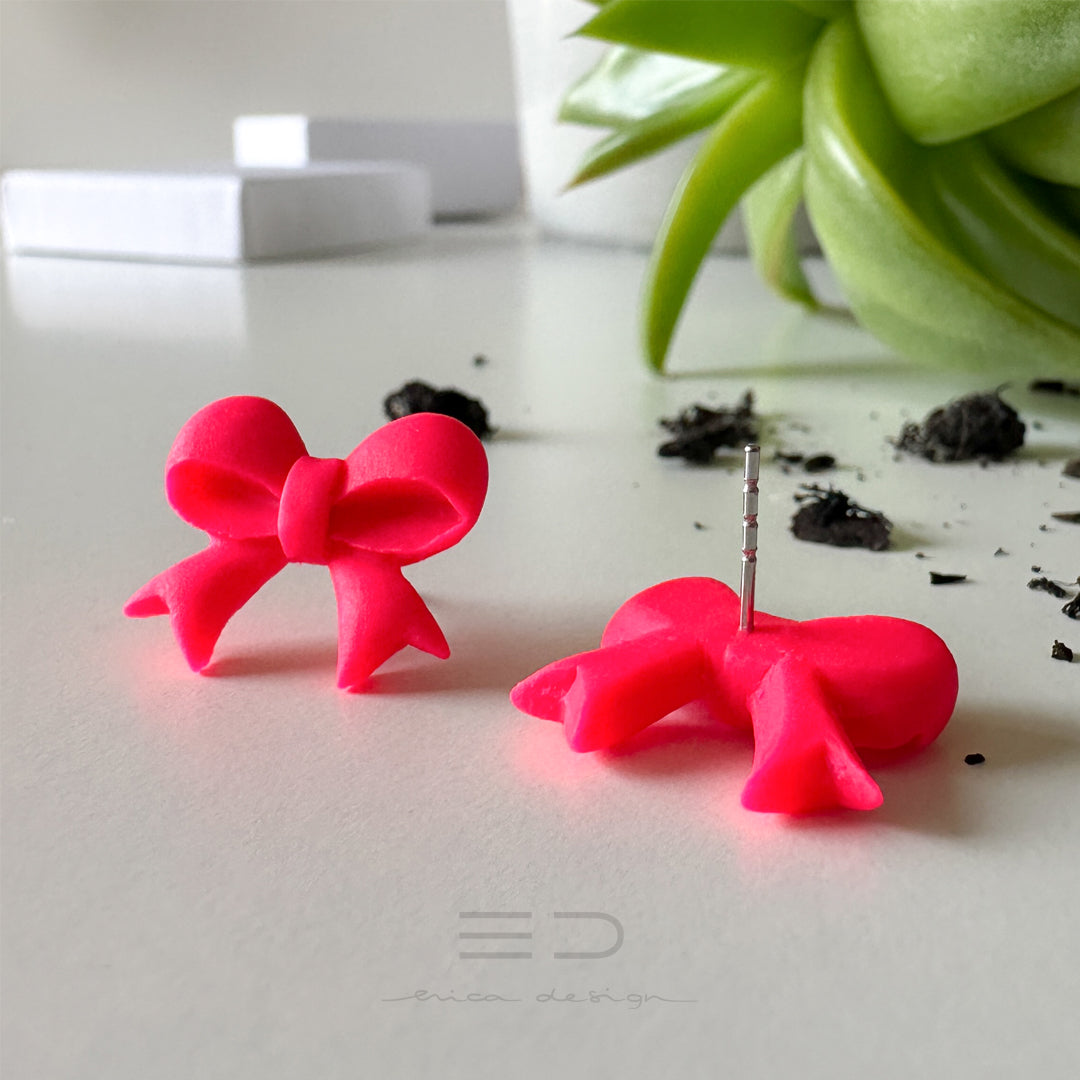 bow | neon red-pink