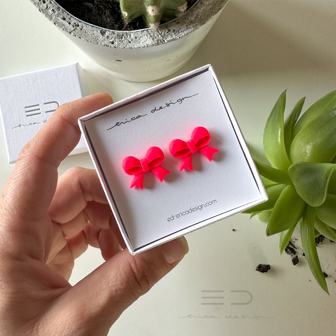 bow | neon red-pink