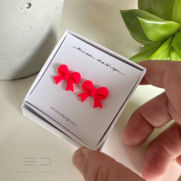 bow | neon red-pink