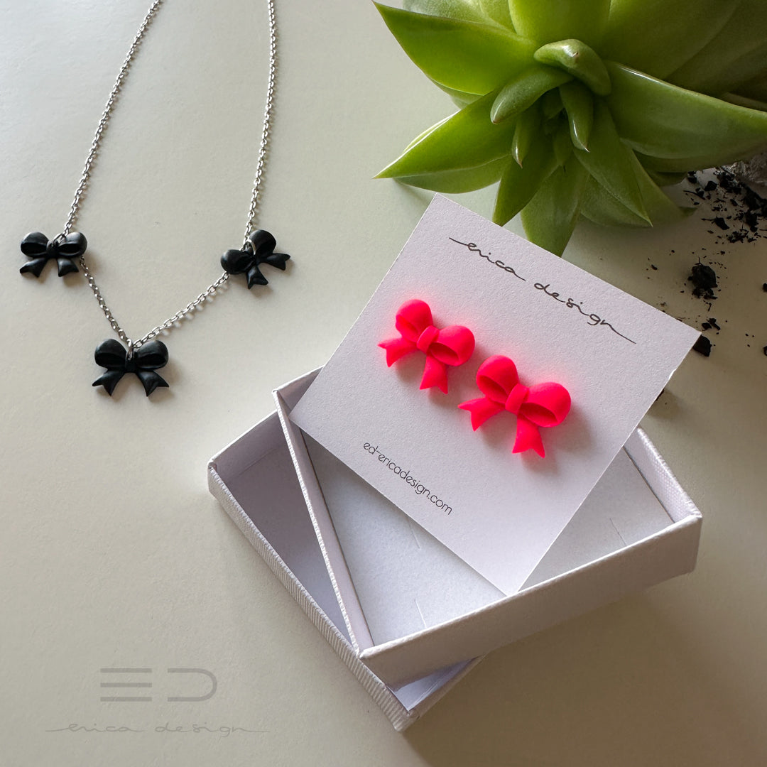 bow | neon red-pink