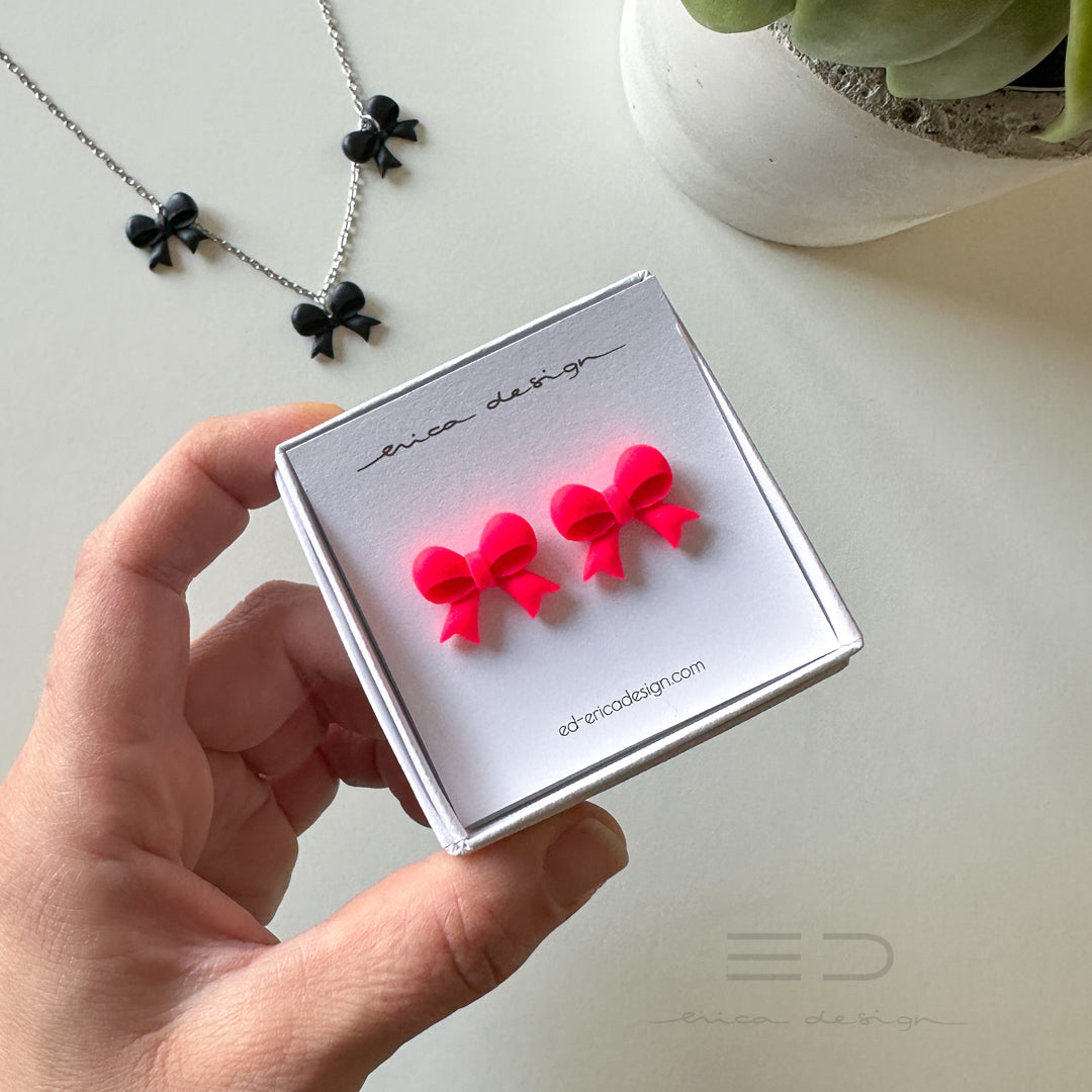 bow | neon red-pink