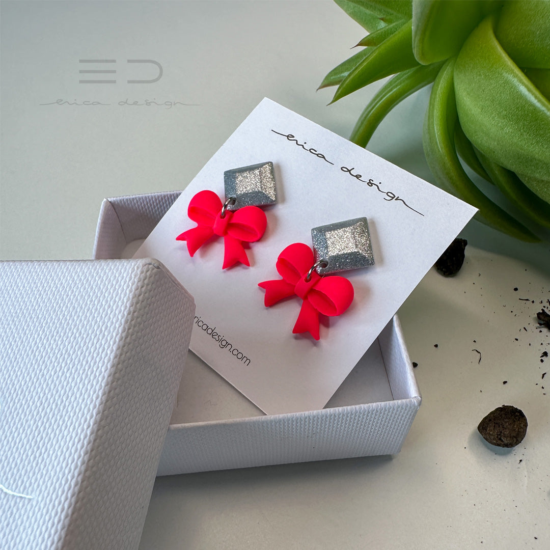 Bow X EXPANSION | silver - neon red