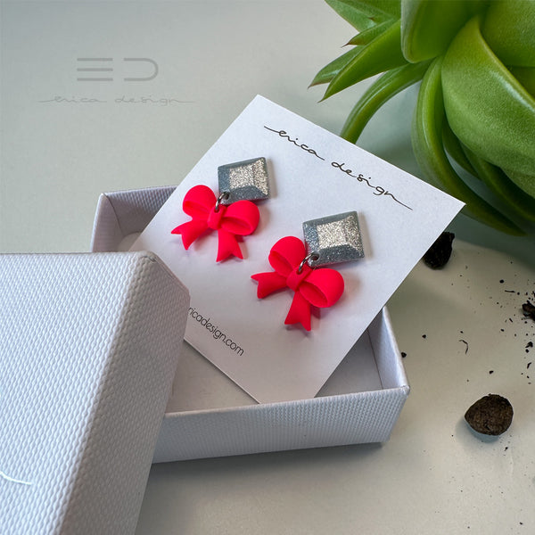 Bow X EXPANSION | silver - neon red