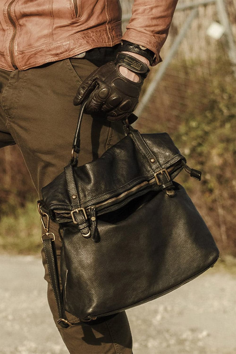 Zaino Brn-050 100% vera pelle Made in Italy - Barone Firenze